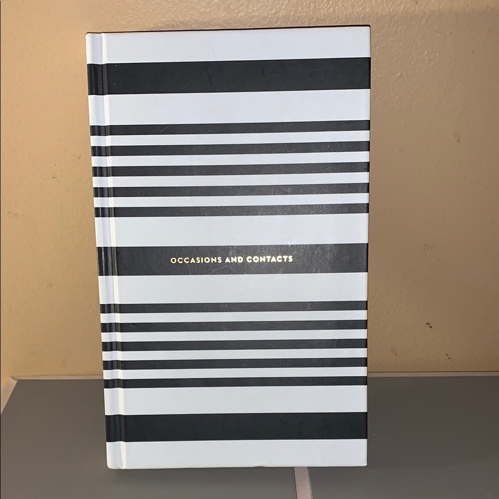 🧑🎄 Kate Spade Striped Black & White Occasions & Contacts Book NWT